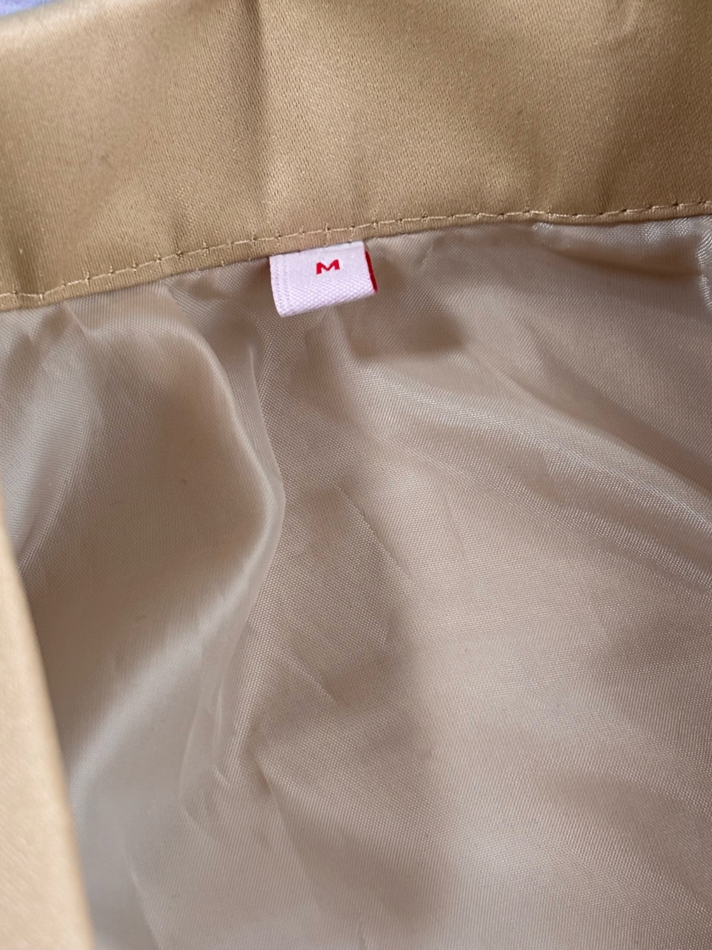 NWT Wilson Jackets Tan Beige Classic Pleated Minimalist Academia Trench Coat M - Picture 6 of 11